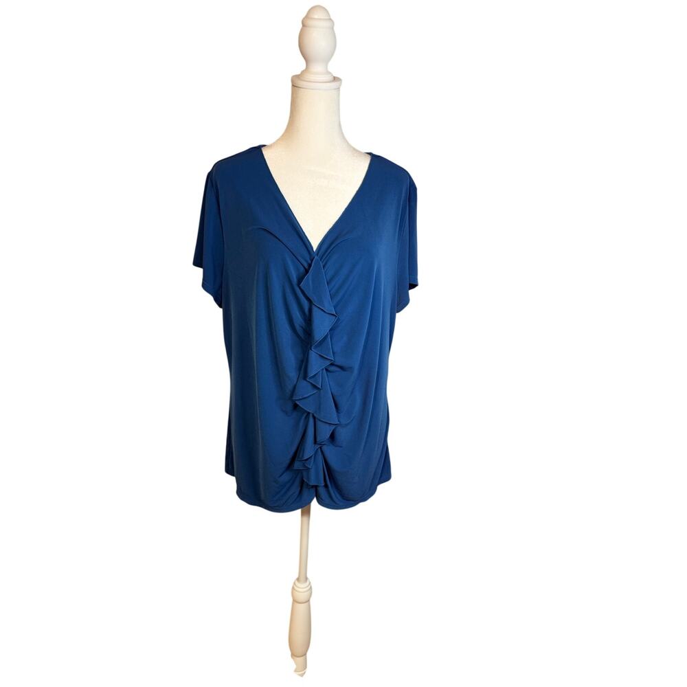 Alfani women’s short sleeve ruffle blouse size 1X